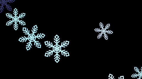 Light blue snowflakes drifting gracefully down