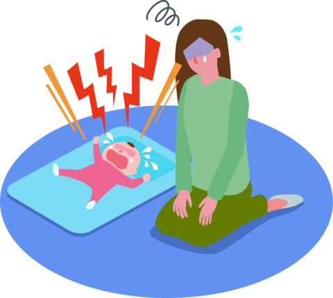 A woman suffering from parenting-induced neurosis