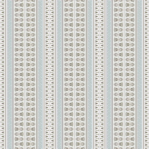 Intricate pattern featuring vertical Greek meander floral motif. Repeating vertical border pattern