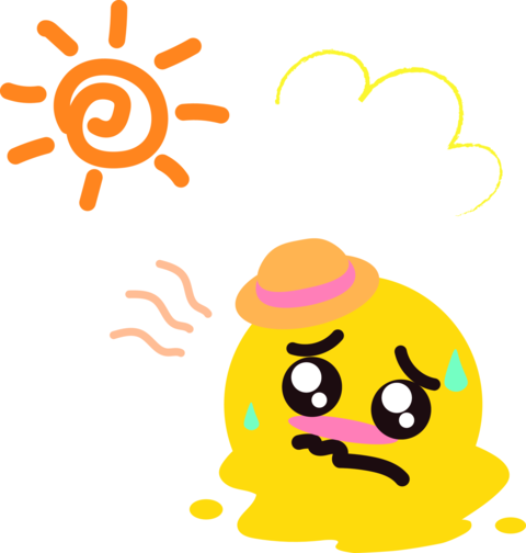 Emoticons for heatstroke/sunstroke (Summer)