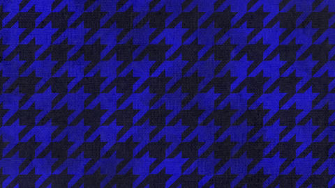 Hand drawn houndstooth pattern background video: deep blue color, loop