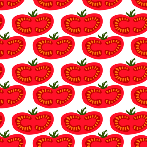 Fresh Red Tomato Slice Seamless Pattern Healthy Vegetable Background