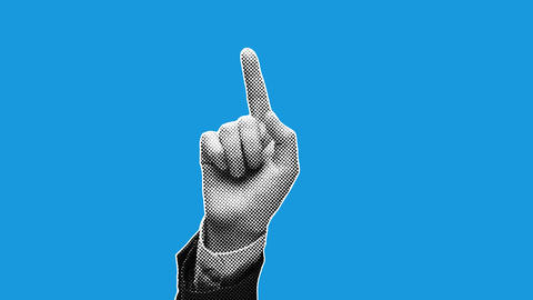 Halftone Hand No Refusal Gesture Blue Animation