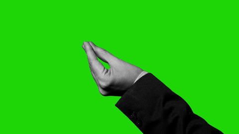 Halftone Hand Italian Gesture Loop Green Screen Animation