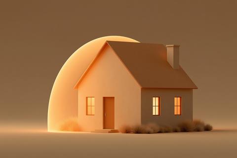 Cybersecurity concept a glowing shield made of soft light pro