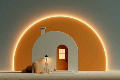 Cybersecurity concept a glowing shield made of soft light pro
