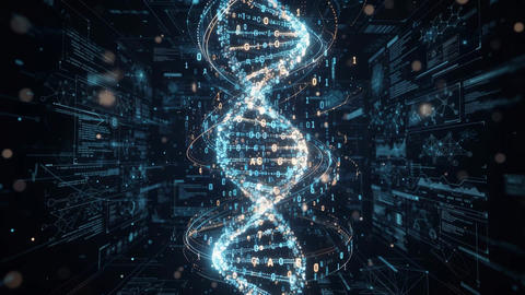 Digital DNA Helix Genetic Code Technology Concept