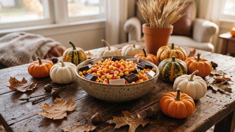 Halloween Candy Bowl Pumpkins Autumn Home Decor