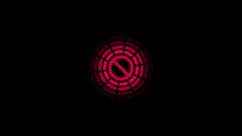 Futuristic Sci-Fi Access Denied HUD Button — Red Neon Circular Interface Loop