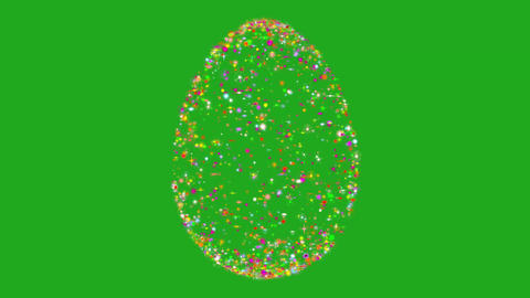Revolving Colorful Egg in 3D on green screen