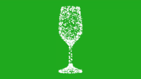 Vine glass rotation in 3D on green screen
