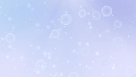 Seamless Loop Soft Blue Background with Floating Bubbles and Sparkles