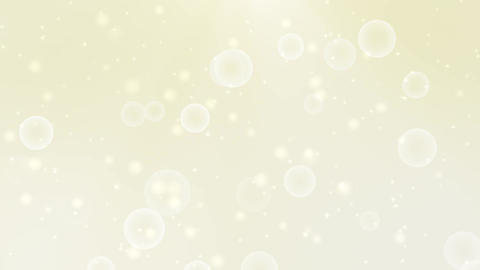 Seamless Loop Elegant Beige Background with Floating Bubbles and Sparkles
