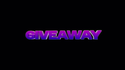 3D Animated Giveaway Text Rotating on Transparent Background