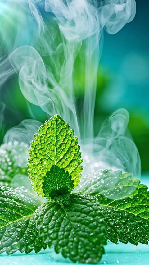 Cool Mint Botanical Mist Abstract Background for Fresh Wellness and Skincare