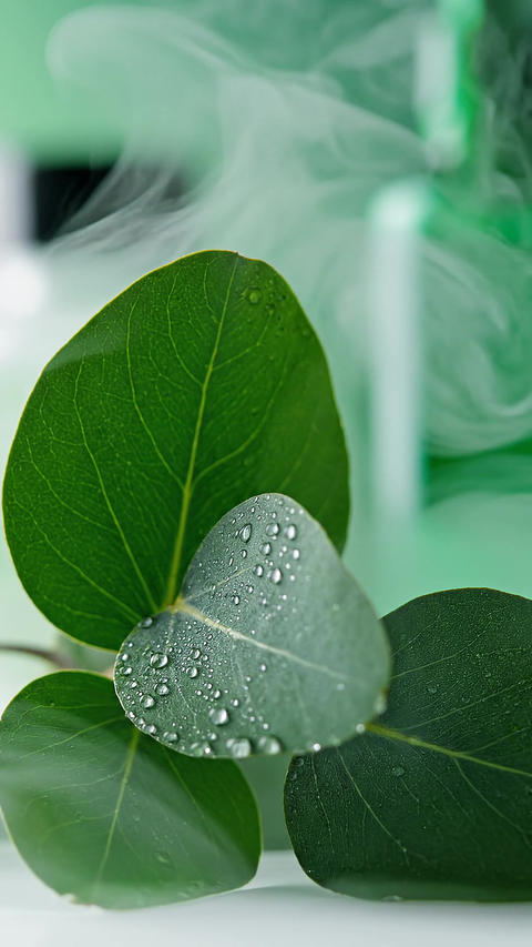 Refreshing Eucalyptus Botanical Mist Abstract Background for Spa and Wellness