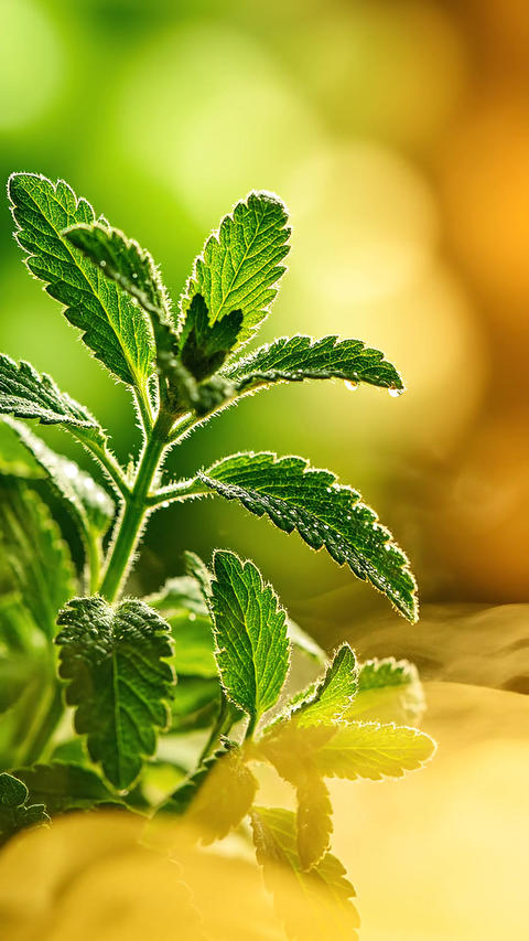 Refreshing Lemon Verbena Botanical Mist Abstract Background for Wellness and Beauty