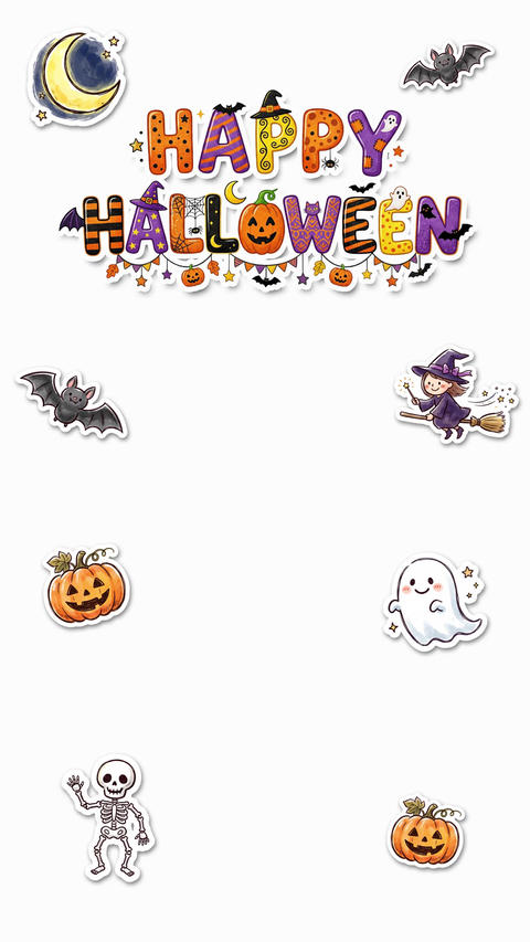 Vertical Video: Happy Halloween Looping Background (Transparent) – AI-Generated Asset