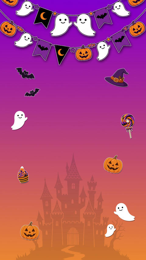 Vertical format, Halloween background animation, AI-generated asset