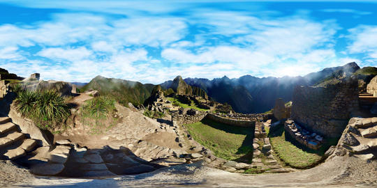 360 degree loop time lapse view of Ancient Machu Picchu