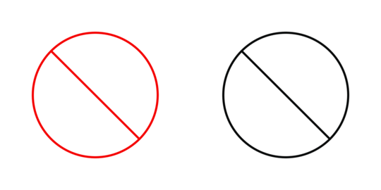 Prohibition Symbol Icon Set. No Entry, Restriction, Warning, Forbidden Action