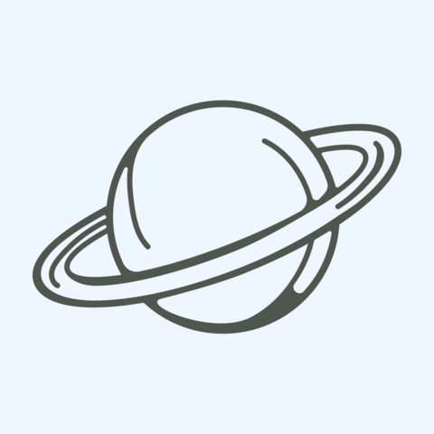 Minimal Planet Embroidered Patch Line Art Illustration for Backpack Decoration