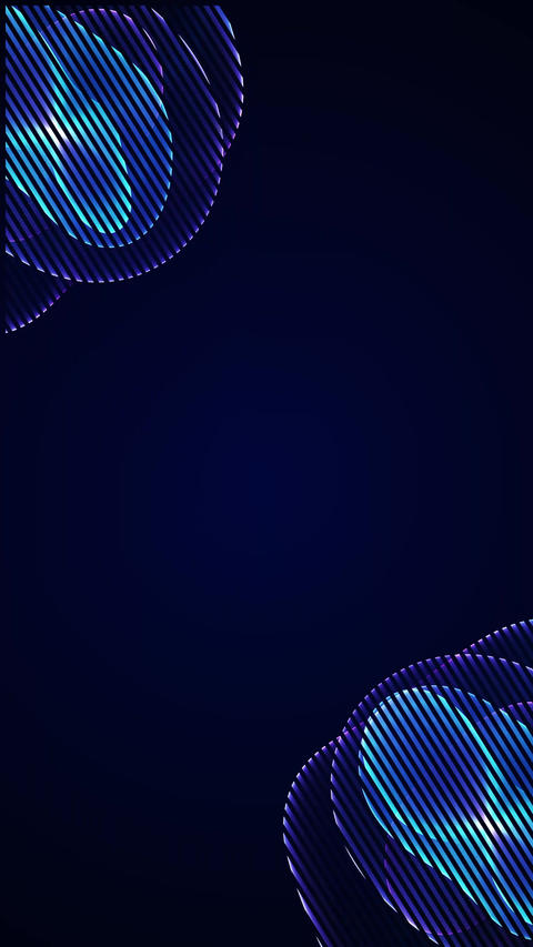 Striped circle frame loop in blue tones, futuristic abstract background