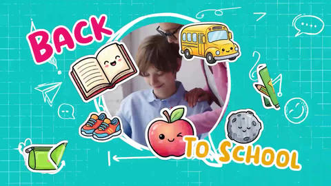 Back To School Stickers Intro AE After Effects template 55922612 ...