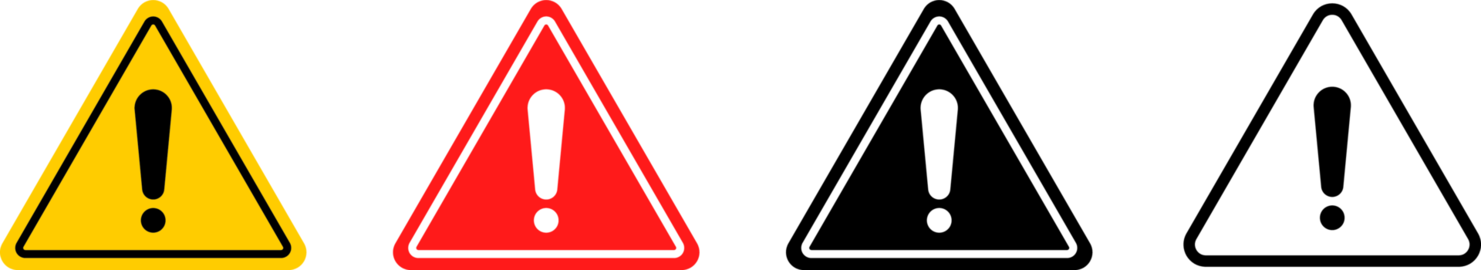 Set of warning sign illustrations. Set of danger mark illustrations