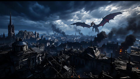 Dragon Roaring with Aggressive Black and Red Close Up Shot