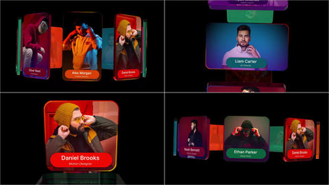 Realistic 3D Card Carousel Pack
