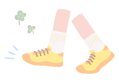 Hand-drawn illustration of walking feet for healthy exercise and strolling
