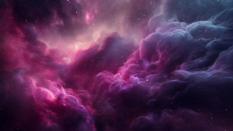 Vibrant Cosmic Nebula and Galaxy Deep Space Background with Glowing Stars