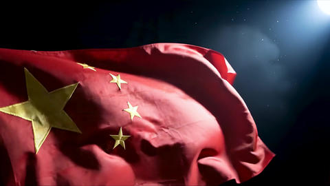 Chinese Red Flag with Yellow Star Waving for National Day Patriotism Diplomacy and Global Power