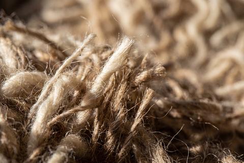 Abstract Closeup of Natural Jute Fiber Texture