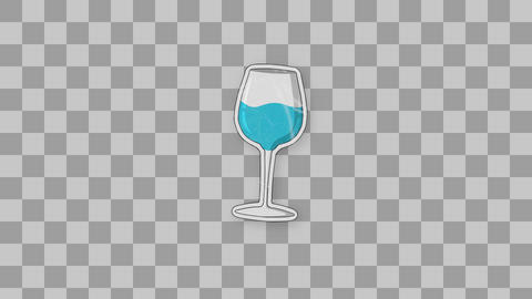 Blue Wine Glass Fill Sticker