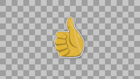 Yellow Thumbs Up Hand Sticker