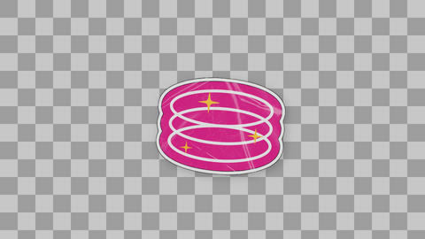 Pink Coiled Spring Sticker