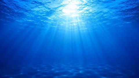 Marine Environment Background with Clear Blue Water and Sunlight for Sustainability Campaign