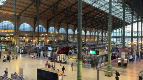 Paris train station with passengers