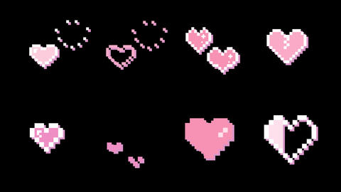 8bit heart set