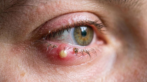 Painful Stye on Lower Eyelid Extreme Close-Up