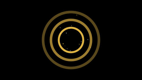 Golden Ripple Rings with Bursting Sparkles Seamless Loop Overlay with Alpha