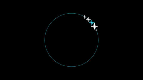 Golden Sparkles Orbiting Ring for Logo Reveal Overlay with Alpha Channel