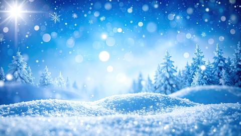 Sparkling Snow Landscape with Frosted Trees and Dreamy Winter Bokeh