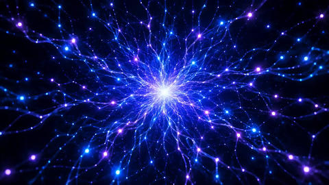 Artificial Intelligence Neural Network with Glowing Digital Connections