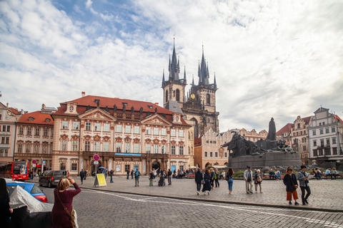 Tyn Church, Kinsky Palace, and Jan Hus Monument on Prague's Old Town