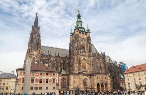 Prague Castle complex and St. Vitus Cathedral in Prague