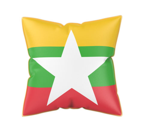 Pillow with the flag of Myanmar