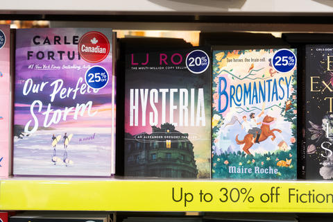 Toronto, Canada - June 18, 2026: Display of fiction books Our Perfect Storm